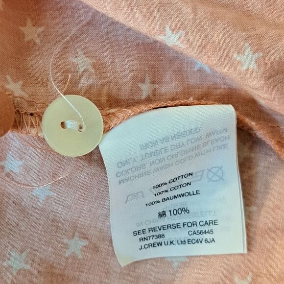 Madewell Wrap in Star Scatter Peach Front Tie Top Feminine Cottage Core Boho XS - Picture 6 of 15